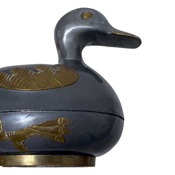 Vintage Duck Box Metal Trinket Holder 4" long - Picture 8 of 8